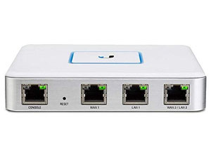 Thumbnail for the Ubiquiti Networks UniFi Security Gateway router with No WiFi, 2 N/A ETH-ports and
                                         0 USB-ports