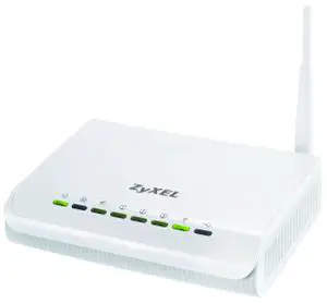 Thumbnail for the ZyXEL NBG-318S router with 54mbps WiFi, 4 100mbps ETH-ports and
                                         0 USB-ports