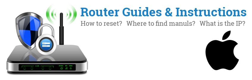 Image of a Apple router with 'Router Reset Instructions'-text and the Apple logo