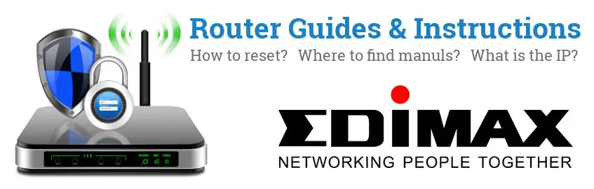 Image of a Edimax router with 'Router Reset Instructions'-text and the Edimax logo