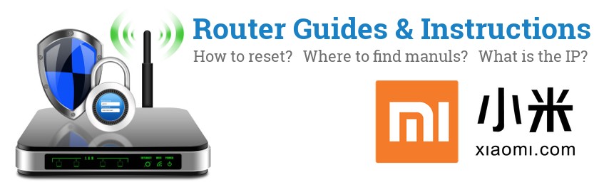 Image of a Xiaomi router with 'Router Reset Instructions'-text and the Xiaomi logo