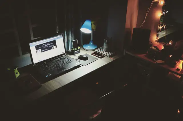 laptop on a desk