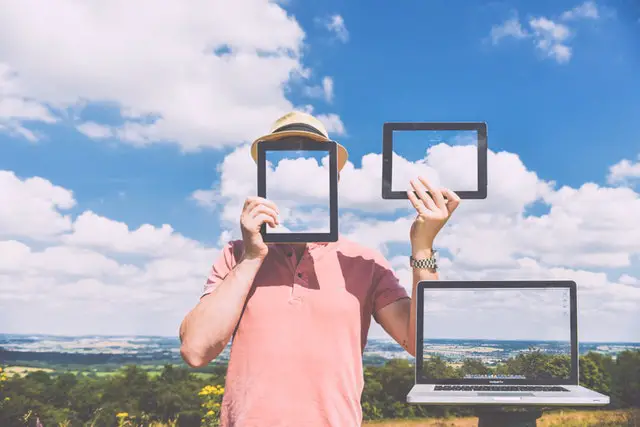 men with many screens