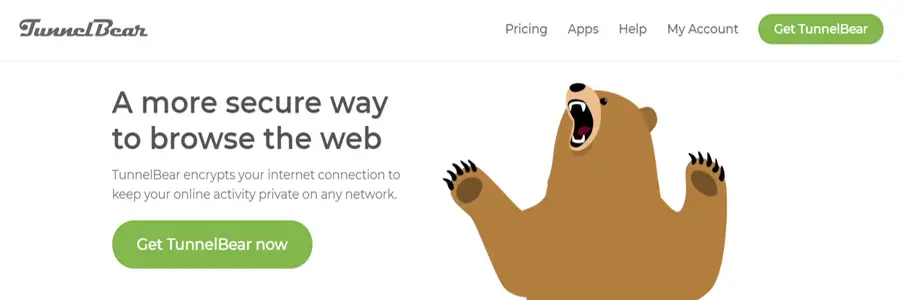 TunnelBear VPN Main Page