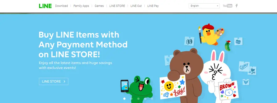 Line's main page.