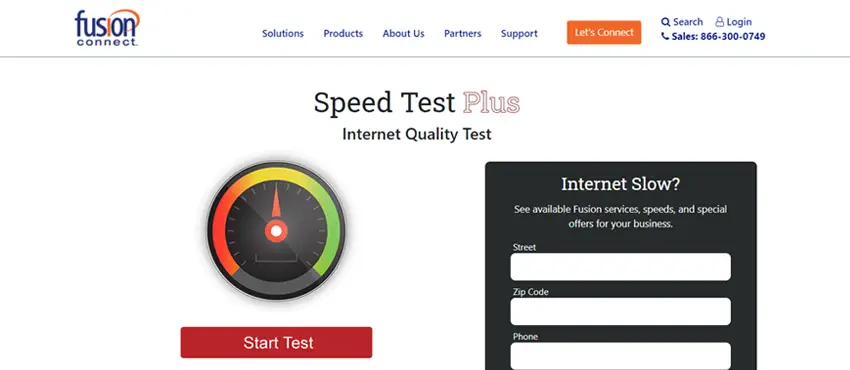 Speed Test Fusion Connect