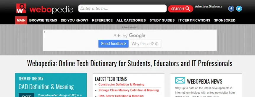 Webopedia search