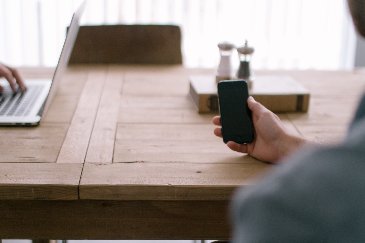 Man using his phone